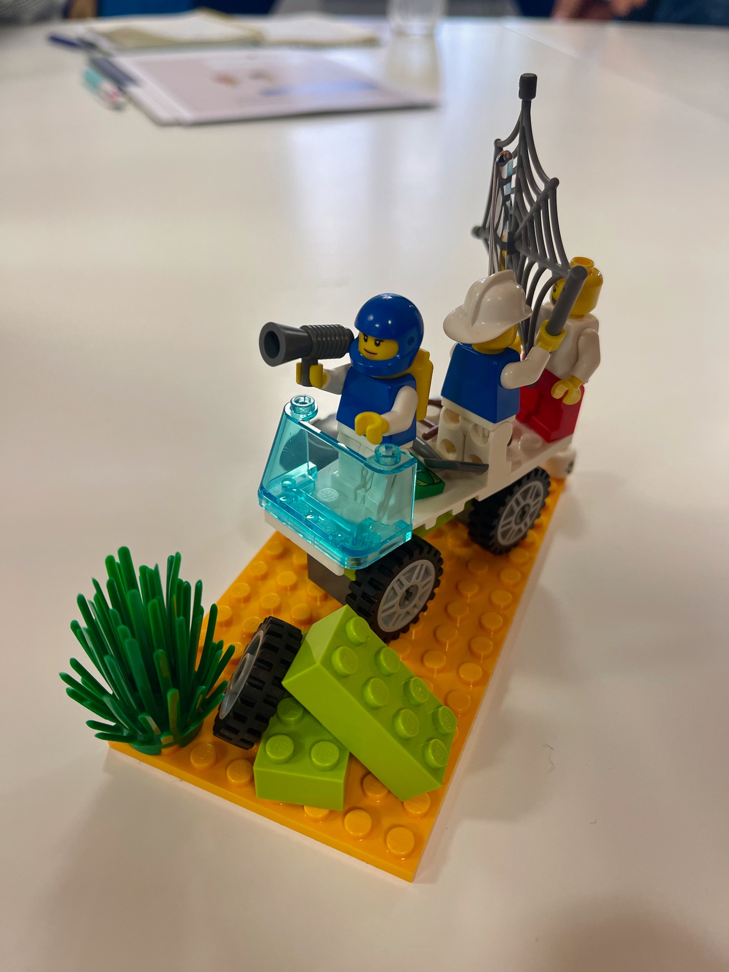 An individual three-dimensional model built in response to a facilitated question